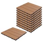 Sharpex WPC Deck Tiles with Interlocking | 10 Piece Floor Decking Water Resistant Tile for Balcony, Terrace, Garden, Poolside | Quick Flooring Solution for Indoor/Outdoor