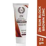 CSC ZN Sunblock Brown Zinc Oxide Cream - SPF 50+ Broad Spectrum Sports Sunscreen Sweat & Water Resistant, Paraben Sulphate Free, 75g
