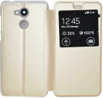 BINTAGE Flip Cover for Honor Holly 4 (Gold, Matte Finish, Pack of: 1)