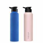 CASPIAN /// Hike Stainless Steel Sipper Water Bottle (Light Pink & Phantom Blue, 1 Litre, Set of 2)| Leak Proof Thunder for Fridge Home Office Travel School Kids Boys Girls Adults Sports Gym Yoga
