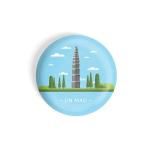 Dhcrafts Blue Metal Jin Mao Printed Fridge Magnet, 5.8 Cm