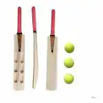 RMP Rest Move Prove Kashmir Willow Cricket Bat for Tennis Ball Full Size Light Weight with 3 Tennis Balls