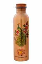 Shanaya Creations Brown Lacquered Copper Water Bottle 1 L