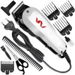 QGS Men Powerful Adjustable Titanium Wired High Quality Hair Clipper Beard Moustache Fully Waterproof Trimmer 0 min Runtime 7 Length Settings