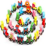 Ktrs Enterprise 26 Alphabets Wooden Magnetic Train Set Includes A To Z (Abcd) Letters For Toddlers