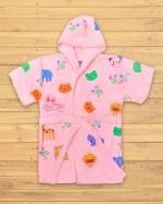 THE LITTLE LOOKERS Swimming Bath Gown with Hood/Bath Robe/Bathing Accessories/Bathing Essentials for Kids/Baby Boys & Baby Girls in Attractive Prints (Bunny Hood Pink, 3.5-5 Years(Large))