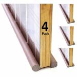 Chancy Glow PVC Made Door Closer Bottom Sealing Strip for Energy Saving, Noise Cancellation and Cooling Saver (Brown) Pack of 4