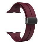 RUPELIK (41mm Silicone Megnatic Lock Strap Wine Red) Soft Silicone iWatch Strap Band Compatible with Apple Watch 41mm 40mm 38mm Magnetic Clasp Adjustable Strap For iWatch Series 7 6 5 4 3 2 1 SE SE (Wine)