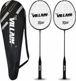 The Villain Rise Single Shaft Badminton Racket - Lightweight and Durable Multicolor Strung Badminton Racquet  (Pack of: 2, 150 g)