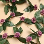 DULI Artificial Purple Velvet Rose Vine Creeper 6.5ft Hanging Vine for Home Garden Party Decoration