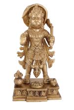 Arihant Craft God Hanuman Idol Handcrafted Showpiece - 25 cm (Brass, Gold)