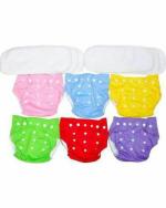 BEAUTIQ BABY COLLECTIONS CHARMING STARS Reusable Baby Cloth Diaper with Insert Liner Pads - M (Pack of 12)