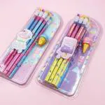 Paper Bear Pencil Set with Ice-Cream Shaped Erasers for Kids