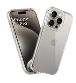 Golden Sand for Apple iPhone 15 Pro Case - Ice Crystal Hybrid, Shockproof Slim Back Cover, Transparent PC Military Grade TPU, Crystal Clear