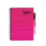 Pukka Pad A5 Size Single Line Ruled Subject Book 4 Subject Book 200 Pages Page Perforation Wirebound Pink Note Book Unipad Range