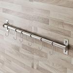 Plantex Silver Stainless Steel Towel Rod with Hook Rail