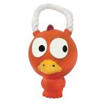 Goofy Tails Chicken Latex Squeaky Dog Toy (Orange) | Natural Latex Rubber Toy for Puppies & Small Dogs