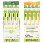 Bamboolastic Natural Bamboo Organic Biodegradable Toothbrush With Activated Charcoal And Neem (Set Of 24)