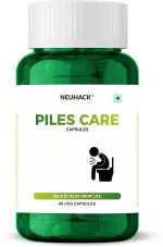Neuhack Piles Care Ayurvedic Supplement For Piles & Fissures | Helps with Ruptured Veins, Bleeding, Itching, Digestion & Constipation (60 Veg Capsules)