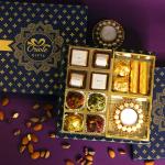 Oriole Gifts Premium Diwali Gift Hamper Pack with Chocolates, Dry Fruits Balls & 1 Diya