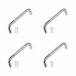 Doortain Steel Drawer Handle | Wardrobe Handle | Door Handle Round D with Screw (4 Inch, Chrome Finish) - 4 Pcs
