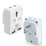 Hi-Plasst 10A Dual Usb Charger With Universal 2 Pin And 3 Pin Usb Multiplug Socket Power Adapter Safety Shutter With Two Usb Ports