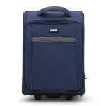 HARISSONS Sleek Cabin Luggage Bag 38 litres Polyester Navy Overnighter Trolley Suitcase for Men and Women Travel Strolley Bags with 2 Wheels Quick Access Front Pocket with Large Compartment Navy