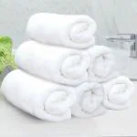Trendify Premium Cotton White Hand Towel Set of 6 | Size: 60 cm x 40 cm | 550 GSM