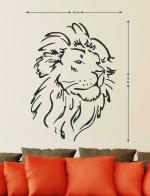 LANSTICK Black Real King Lion Self Adhesive Wall Sticker