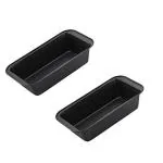 Zollyss Black Carbon Steel Rectangle Cake Bread Loaf Pan - Pack Of 2