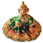 LOTUS RISE Pittal Laddu Gopal Statue Pital Brass Murti Kanha Ji Size 3 Decorative Showpiece - 9 cm (Brass, Multicolor)
