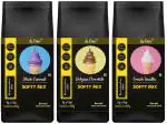 La Casa Soft Serve or Softy Premix - Vanilla+Chocolate+Black Currant | Combo Pack of 3 | Extra Creamy & Strong Flavor | 3x250g |