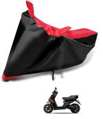 Auto Hub Bike Body Cover for Ather 450X , Dustproof UV Protection water resistant Custom Fit Cover-(Black-Red)