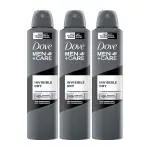 Dove Men+Care Invisible Dry Spray Antiperspirant Deodorant, 250ml (Pack of 3)