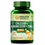 Himalayan Organics Calcium Magnesium Zinc Vitamin D3 & B12 Health Supplement 120 Tablets
