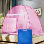 EasyFold Net SINGLE BED PINK POLYESTER FOLDABLE MOSQUITO NET ( 4 X 6 ft )