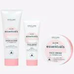 SMART BEAUTY Oriflame ESSENTIALS Glow Essentials Face Cream with Vitamins E & B3 75 ml , Face Cream 50 ml , Mask & Scrub with Vitamins E & B3 75 ml (3 Items in the set)