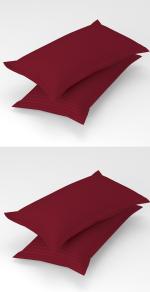 Gharsaaz Striped Self Maroon Pillow Covers Set of 4