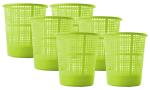 Kuber Industries Green Plastic Dustbin Garbage Bin (Set Of 6)
