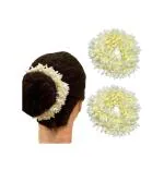 THE MAXIM Mogra Flower Hair Bun Braide Gajra For Woman (Pack of 2)