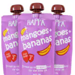 Happa Organic Food for Little one, Fruit Puree (Mango+Banana) Stage 2, 3 Pouches, 100 Gram Each