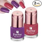 ForFor Pink, Purple Glossy Nail Polish 7.5 Ml (Pack Of 2)