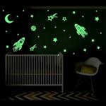 Sv Traders 'Glow in The Dark Galaxy of Stars with Full Moon Radium Night Wall Stickers'