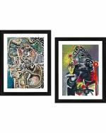 DECOR ADVENTURES Musketeer with Sword and The Musketeer by Pablo Picasso Wall Painting 18 x 24 inch (Set of 2)