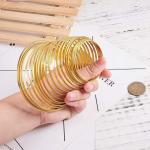 Erklerostore 3mm Flat Aluminum Wire Golden 50gm/Roll Bendable Artistic Metal Wire for DIY Sculpting Jewelry Making Pack of 2