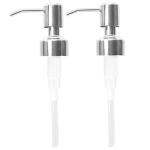 BATH GURU Stainless Steel Replacement Soap and Lotion Pump Liquid Soap Dispenser - Pack of 2