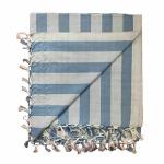 Arvore Blue White Striped Cotton Arvore Handloom Bhagalpuri Chadar Summer Blanket Khes Top Sheet Ac Blanket
