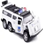 Ktrs Enterprise 1:32 6 Wheel Hummer Alloy Police Off-Road Model Toy Car Sound Light Pull Back Tank Toy Car For Kids