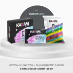 Kadam Pakka Rang Fabric Dye for Clothes Permanent | Fabric Dye Colour for Clothes | Dye for Faded Jeans | 5 sachets of Shade 33 Graphite Grey Colour & 5 sachets of DyFix Color Fixer Liquid…