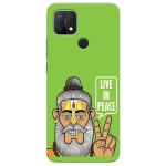 MobiEra Oppo A15s Multicolor Live in Peace Design Plastic Hard Case Cover